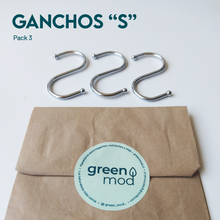 Cargar imagen en el visor de la galería, Pack 3 ganchos "S"